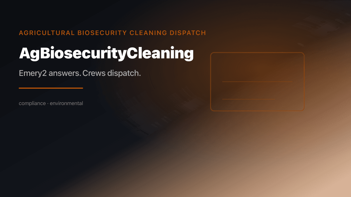 Ag Biosecurity Cleaning Dispatch preview